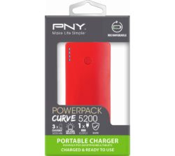 PNY  Curve 5200 Portable Power Bank - Red